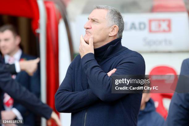 Sunderland head coach Tony Mowbray during the Sky Bet Championship between Sunderland and Cardiff City at Stadium of Light on November 5, 2022 in...