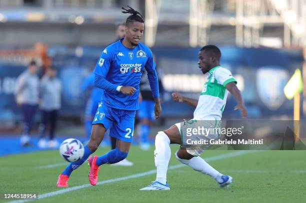 Tyronne Efe Ebuehi of Empoli FC in action during the Serie A match between Empoli FC and US Sassuolo at Stadio Carlo Castellani on November 5, 2022...