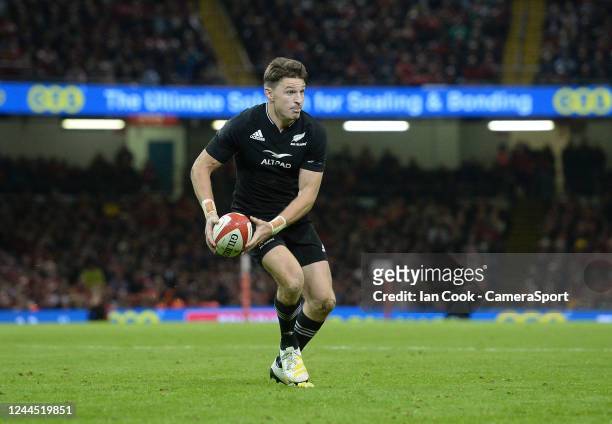 New Zealand's Beauden Barrett in action during the Autumn International match between Wales and New Zealand at Principality Stadium on November 5,...