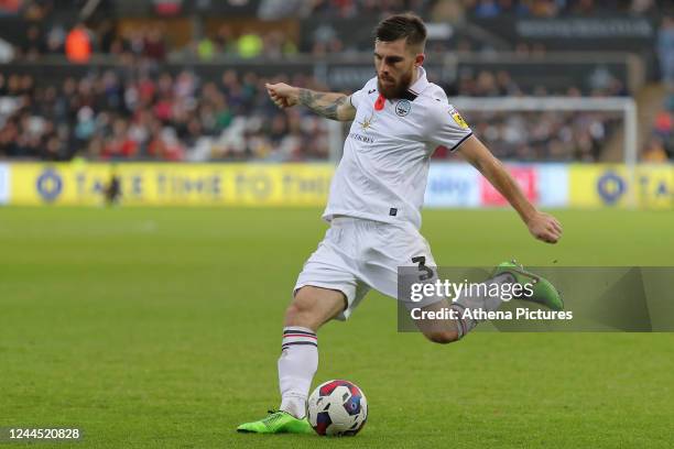 Ryan Manning of Swansea City in action during the Sky Bet Championship match between Swansea City and Wigan Athletic at the Swansea.com Stadium on...