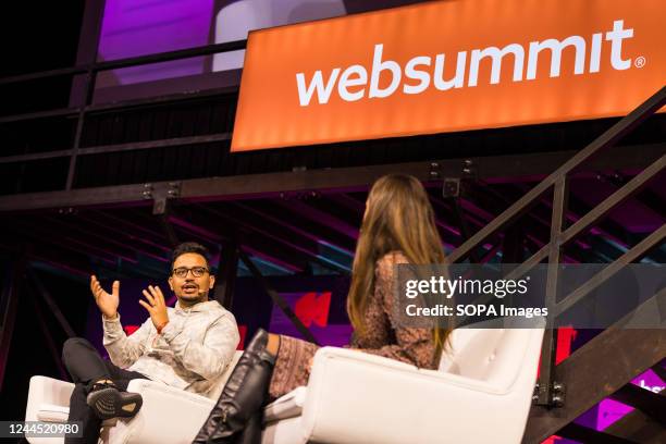Sandeep Nailwal, Co-founder at Polygon, speaks during the fourth day of the 2022 Web Summit in Lisbon. The Web Summit runs from 1-4 November.