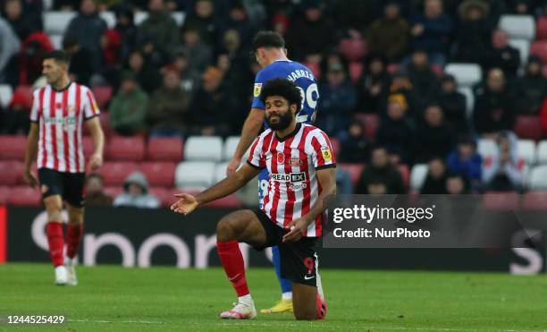 Sunderland's Ellis Simms during the Sky Bet Championship match between Sunderland and Cardiff City at the Stadium Of Light, Sunderland on Saturday...