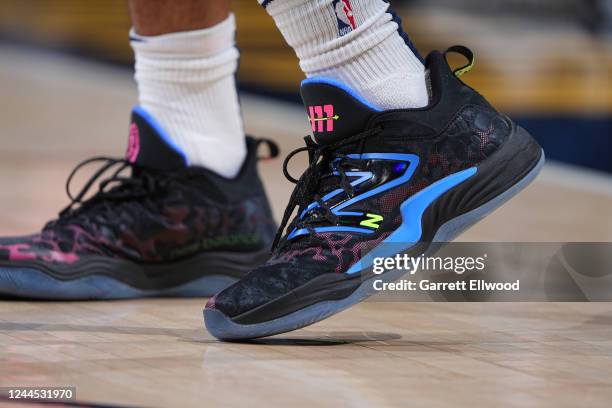 The sneakers worn by Jamal Murray of the Denver Nuggets before the game against the San Antonio Spurs on November 5, 2022 at the Ball Arena in...