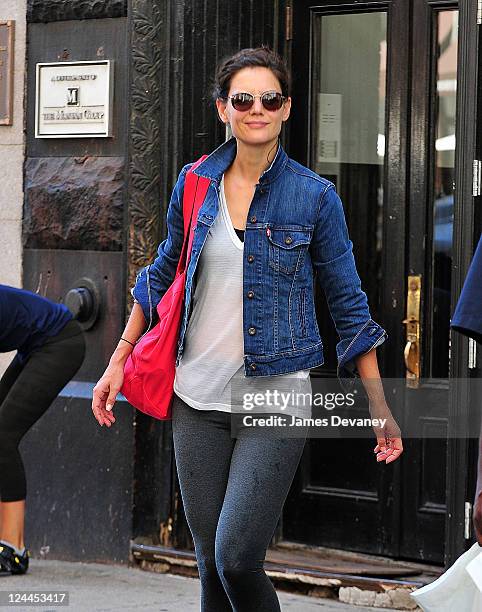 Katie Holmes sighted leaving Soul Cycle on September 9, 2011 in New York City.