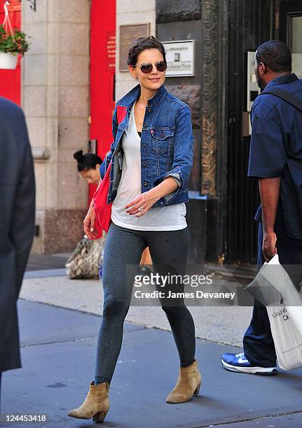 Katie Holmes sighted leaving Soul Cycle on September 9, 2011 in New York City.