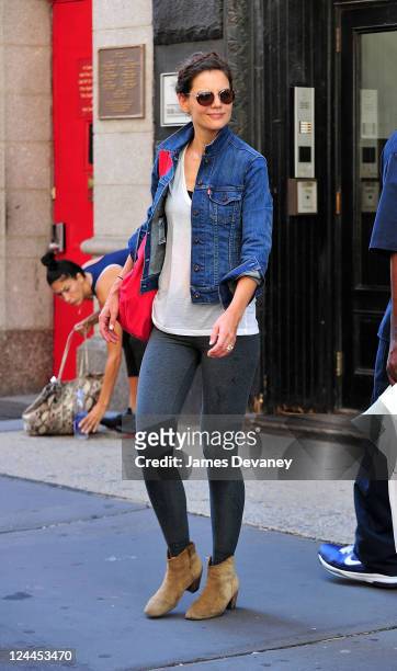 Katie Holmes sighted leaving Soul Cycle on September 9, 2011 in New York City.