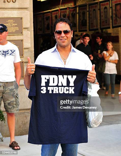 Mike Piazza seen on the streets of Manhattan on September 9, 2011 in New York City.
