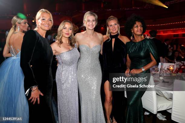 Verena Kerth, Franziska van Almsick, Regina Halmich, Britta Heidemann, Magdalena Brzeska, and Dennenesch Zoude during the annual German Sports Media...