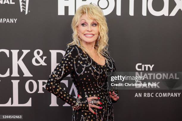 Dolly Parton at the 2022 Rock & Roll Hall of Fame Induction Ceremonyheld at the Microsoft Theatre on November 5, 2022 in Los Angeles, California.