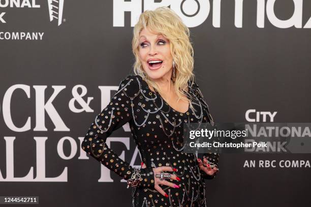 Dolly Parton at the 2022 Rock & Roll Hall of Fame Induction Ceremonyheld at the Microsoft Theatre on November 5, 2022 in Los Angeles, California.