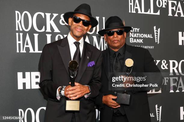 Jimmy Jam and Terry Lewis at the 2022 Rock & Roll Hall of Fame Induction Ceremony held at the Microsoft Theatre on November 5, 2022 in Los Angeles,...