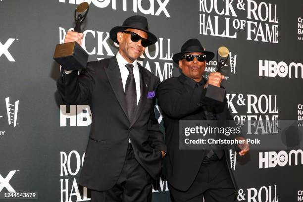 Jimmy Jam and Terry Lewis at the 2022 Rock & Roll Hall of Fame Induction Ceremony held at the Microsoft Theatre on November 5, 2022 in Los Angeles,...