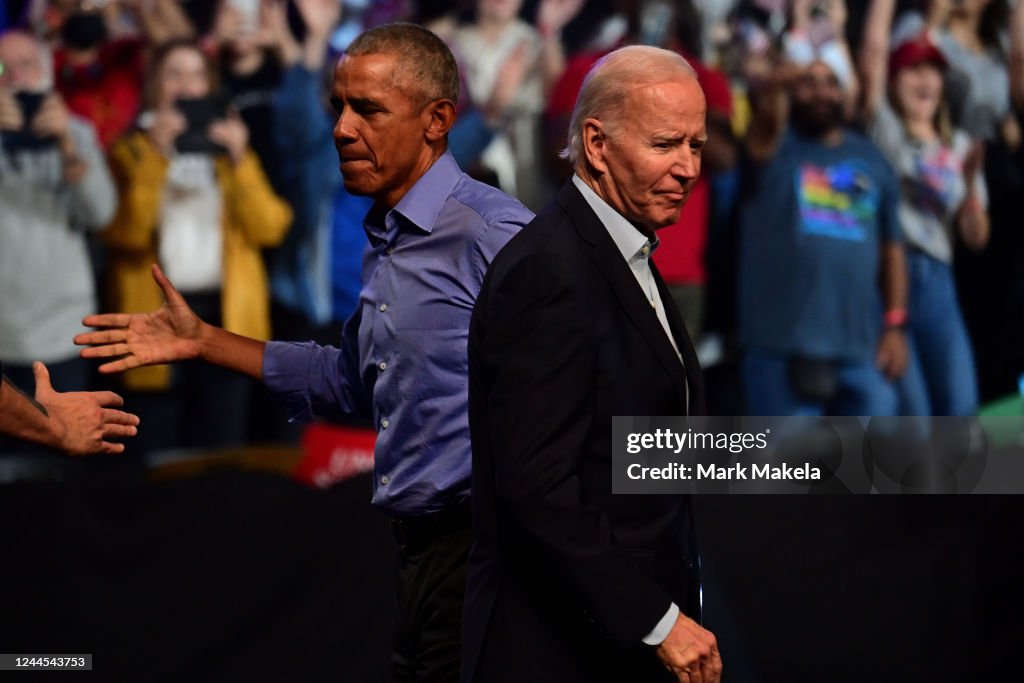 President Biden And Former President Obama Campaign In Philadelphia For State's Democratic Candidates