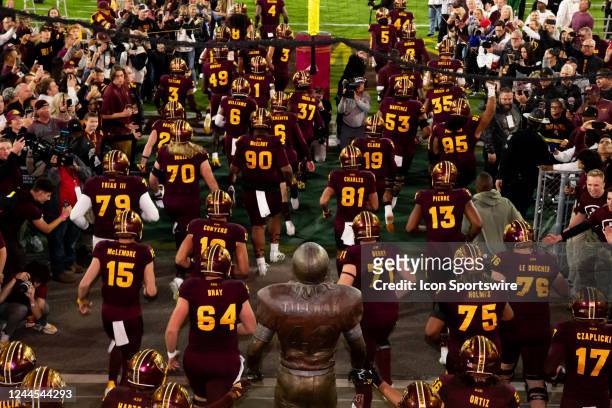 Arizona State enters Sun Devil stadium during a College Football game between the UCLA Bruins and the Arizona State Sun Devils on November 5th at Sun...