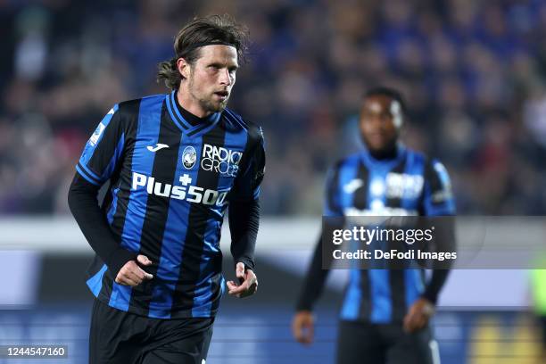 Hans Hateboer of Atalanta BC looks on during the Serie A match between Atalanta BC and SSC Napoli at Gewiss Stadium on November5, 2022 in Bergamo,...