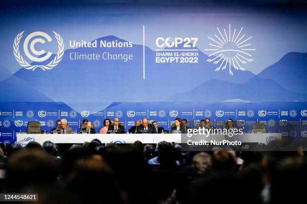 Sameh Shoukry President COP 27 attends the Opening Ceremony on the first day of the COP27 UN Climate Change Conference, held by UNFCCC in Sharm...