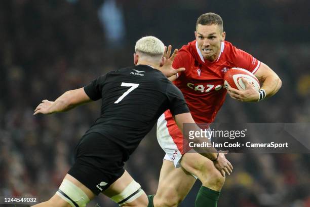 Wales's George North in action during the Autumn International match between Wales and New Zealand at Principality Stadium on November 5, 2022 in...