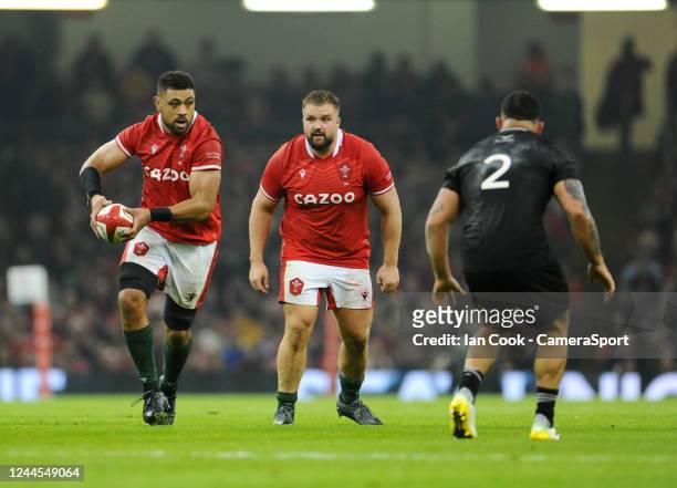 Wales's Talupe Faletau in action during the Autumn International match between Wales and New Zealand at Principality Stadium on November 5, 2022 in...