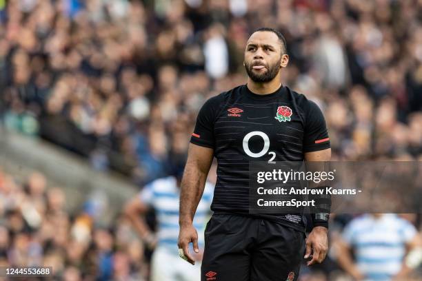 Billy Vunipola of England looks on during the Autumn International match between England and Argentina at Twickenham Stadium on November 6, 2022 in...