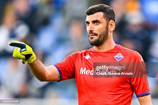 Pietro Terracciano of Fiorentina reacts during the Serie A match between UC Sampdoria and ACF Fiorentina at Stadio Luigi Ferraris on November 6, 2022...