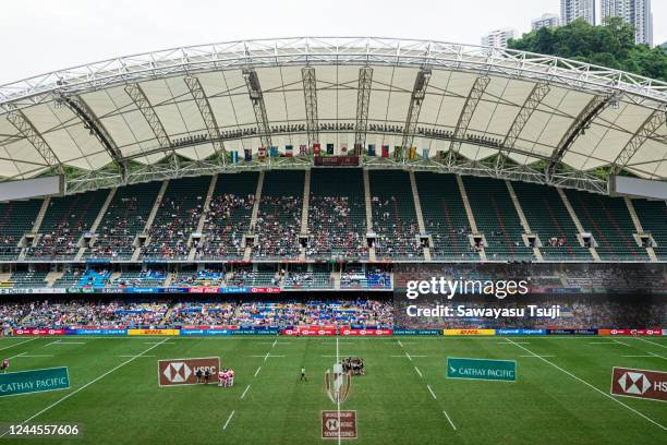 General view of the stadium in the Semi-Final match of Great Britain and Canada on day three of the Cathay Pacific/HSBC Hong Kong Sevens at the Hong...