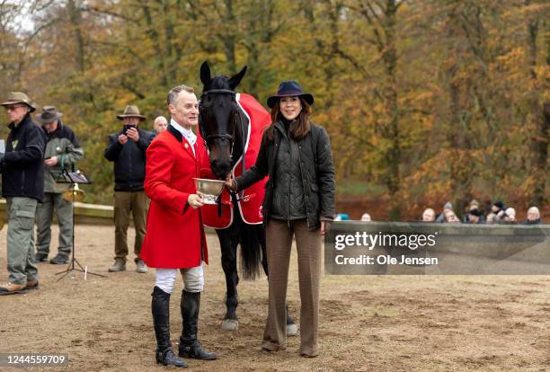 Crown Princess Mary of Denmark and her daughter, Princess Josephine, seen at the yearly Hubertus Hunt at The Woodland Park 'Dyrehaven' on November 6,...