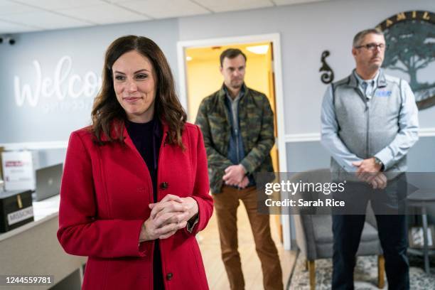 Michigan Republican candidate for governor Tudor Dixon greets... News