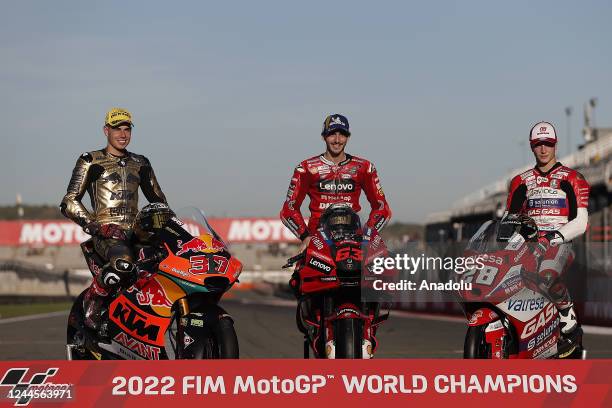 Francesco Bagnaia of Ducati Lenovo Team wins the first place and becomes 2022 MotoGP world champion after finishing the Valencia Grand Prix in ninth,...