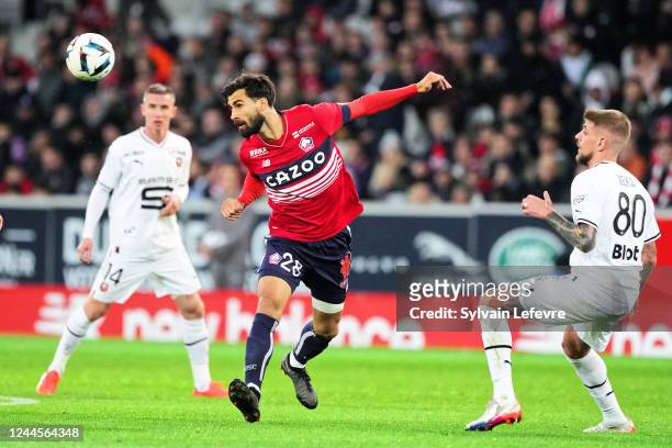 Andre Filipe Tavares Gomes of Lille OSC in action during the Ligue 1 match between Lille OSC and Stade Rennes at Stade Pierre-Mauroy on November 6,...