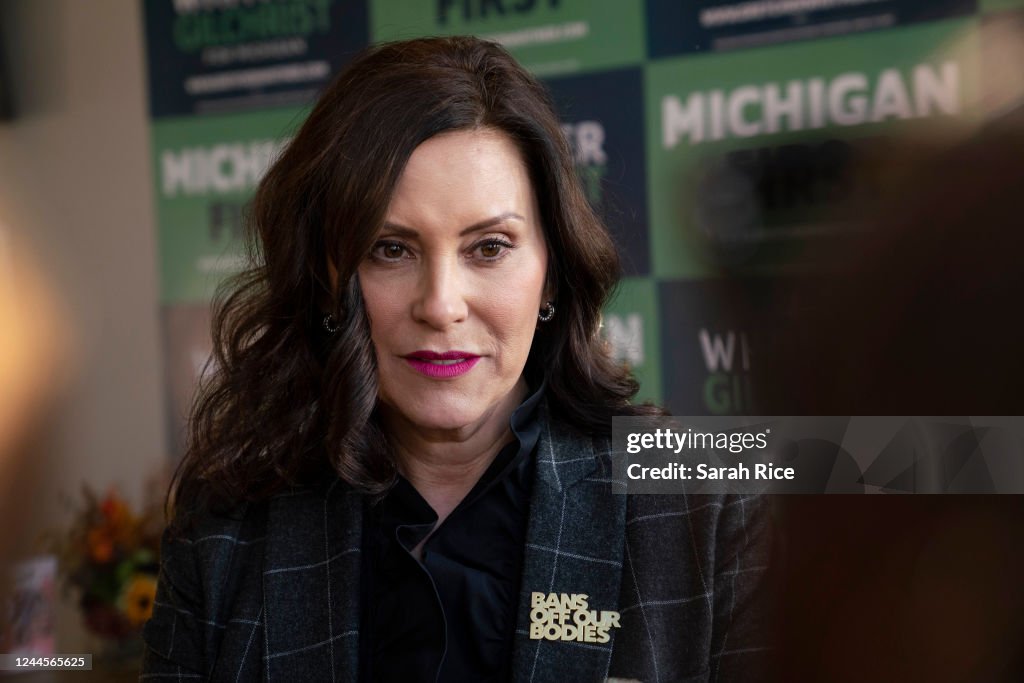 Michigan Governor Whitmer Campaigns For Re-Election In Pontiac
