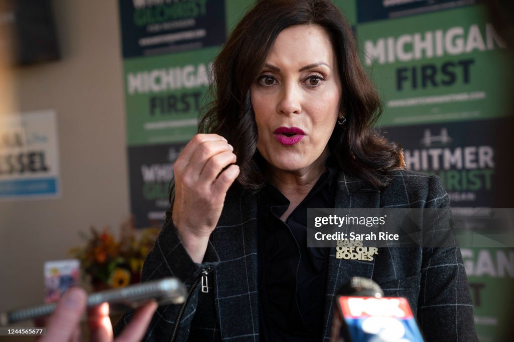 Michigan Governor Whitmer Campaigns For Re-Election In Pontiac