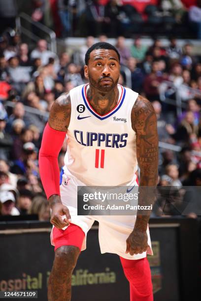 John Wall of the LA Clippers looks on during the game against the Utah Jazz on November 6, 2022 at Crypto.com Arena in Los Angeles, California. NOTE...