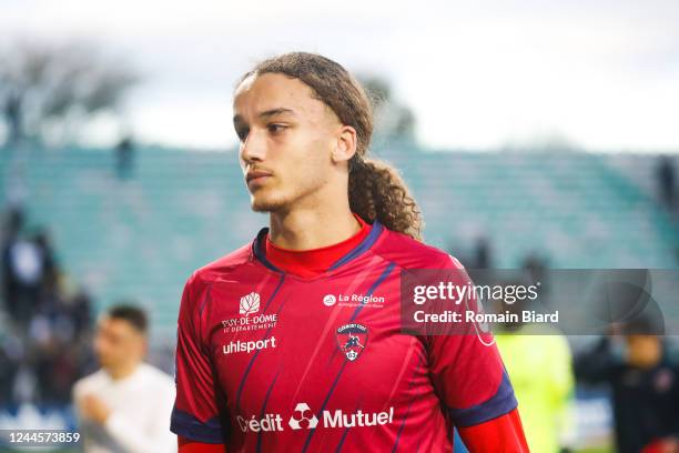 Yanis MASSOLIN of Clermont during the Ligue 1Uber Eats match between Clermont Foot 63 and Montpellier HSC at Stade Gabriel Montpied on November 6,...