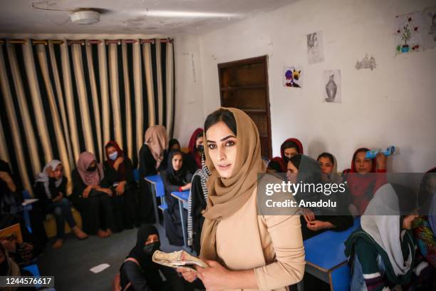 Afghan volunteer sisters, Sodabe Nezend and Azita Nezend educate Afghan girls of middle and high school ages who are not allowed to have an...