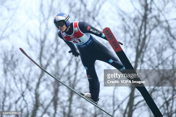 Andreas Wellinger during the individual competition of the FIS Ski Jumping World Cup in Wisla.