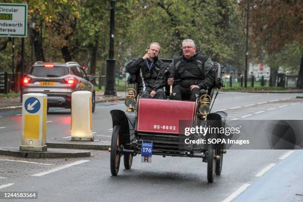 Two-seater 1903 Stevens-Duryea Veteran car No176, takes part in the 2022 edition of the Veteran Car Run. More than 350 veteran cars took part in the...