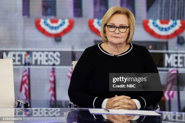 Pictured: Former Sen. Claire McCaskill appears on Meet the Press at Studio 1A in New York, NY Sunday, November 6, 2022. --