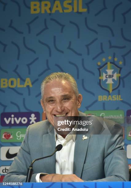 Head coach of Tite announces the list of players for the upcoming Qatar 2022 World Cup football tournament, at the Brazilian Football Confederation...