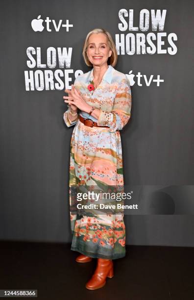 Dame Kristin Scott Thomas attends the "Slow Horses" season 2 event at Soho Hotel on November 7, 2022 in London, England. "Slow Horses" season 2...