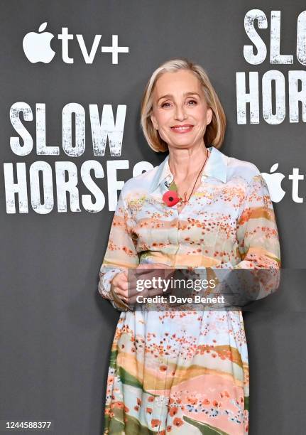 Dame Kristin Scott Thomas attends the "Slow Horses" season 2 event at Soho Hotel on November 7, 2022 in London, England. "Slow Horses" season 2...