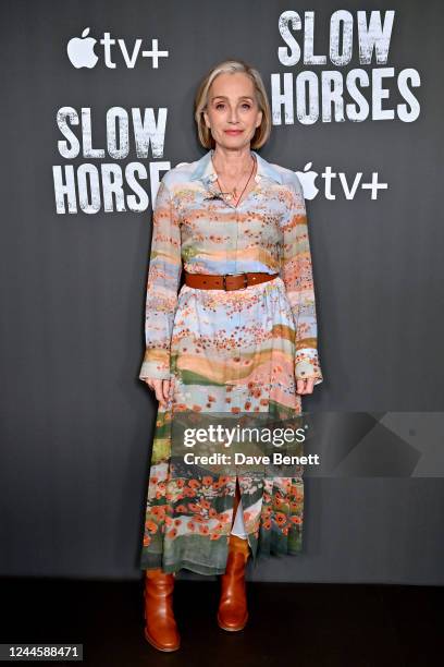 Dame Kristin Scott Thomas attends the "Slow Horses" season 2 event at Soho Hotel on November 7, 2022 in London, England. "Slow Horses" season 2...