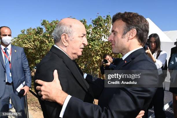 Algerian President Abdelmadjid Tebboune and French President Emmanuel Macron meet during the 2022 United Nations Climate Change Conference, more...