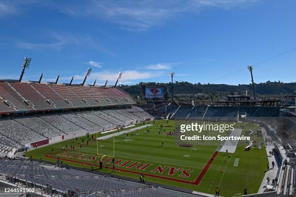 General view of Snapdragon stadium before a game between the UNLV Rebels and the San Diego State Aztecs on November 05 at Snapdragon Stadium in San...