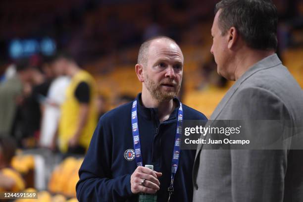 President of the LA Clippers, Lawrence Frank attends a game between the LA Clippers and the Los Angeles Lakers on October 20, 2022 at Crypto.com...