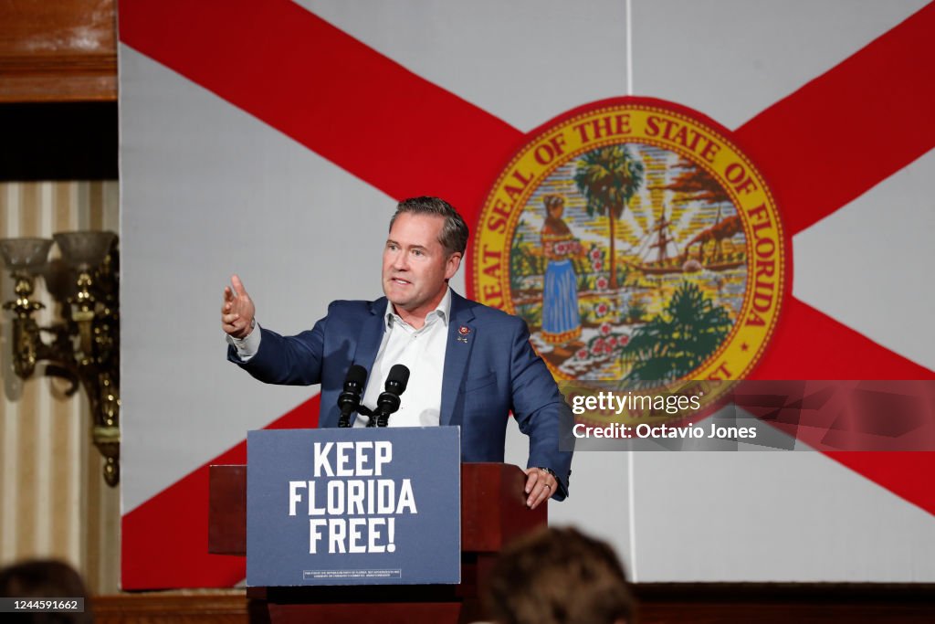 Marco Rubio And Ron DeSantis Campaign In Orlando One Day Before Midterms