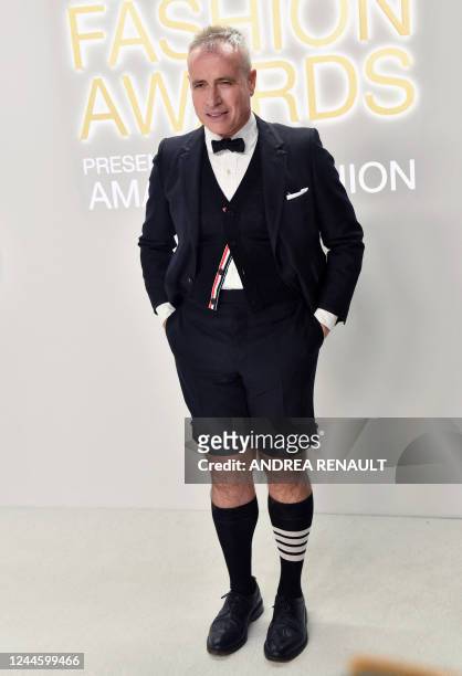 Fashion designer Thom Browne arrives for the 2022 Council of Fashion Designers of America, Inc. Fashion Awards at Cipriani South Street in the...