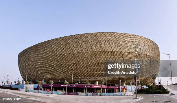 View of the Lusail Iconic Stadium, ahead of the 2022 FIFA World Cup in Lusail, Qatar on November 07, 2022. The Lusail Iconic Stadium is with a...