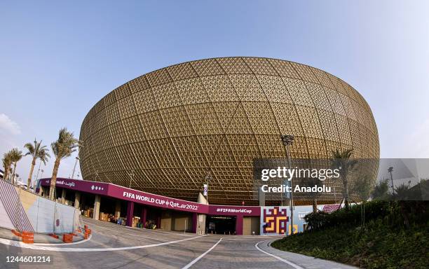 View of the Lusail Iconic Stadium, ahead of the 2022 FIFA World Cup in Lusail, Qatar on November 07, 2022. The Lusail Iconic Stadium is with a...