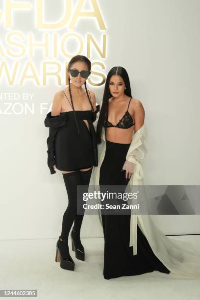 Vera Wang and Vanessa Hudgens attend 2022 CFDA Fashion Awards on November 7, 2022 at Cipriani South Street in New York City.