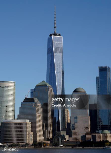 An aerial view of One World Trade Center in New York, United States on November 07, 2022.